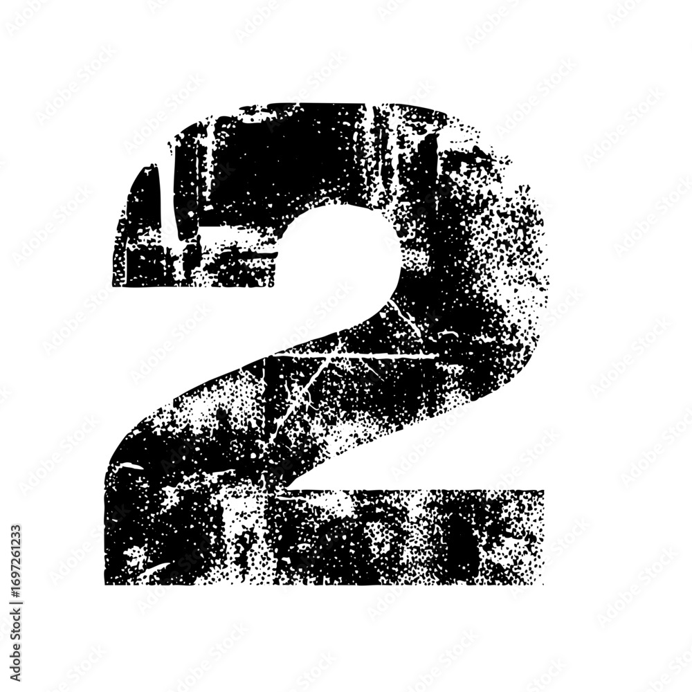 Poster vector distressed numeral two vector .