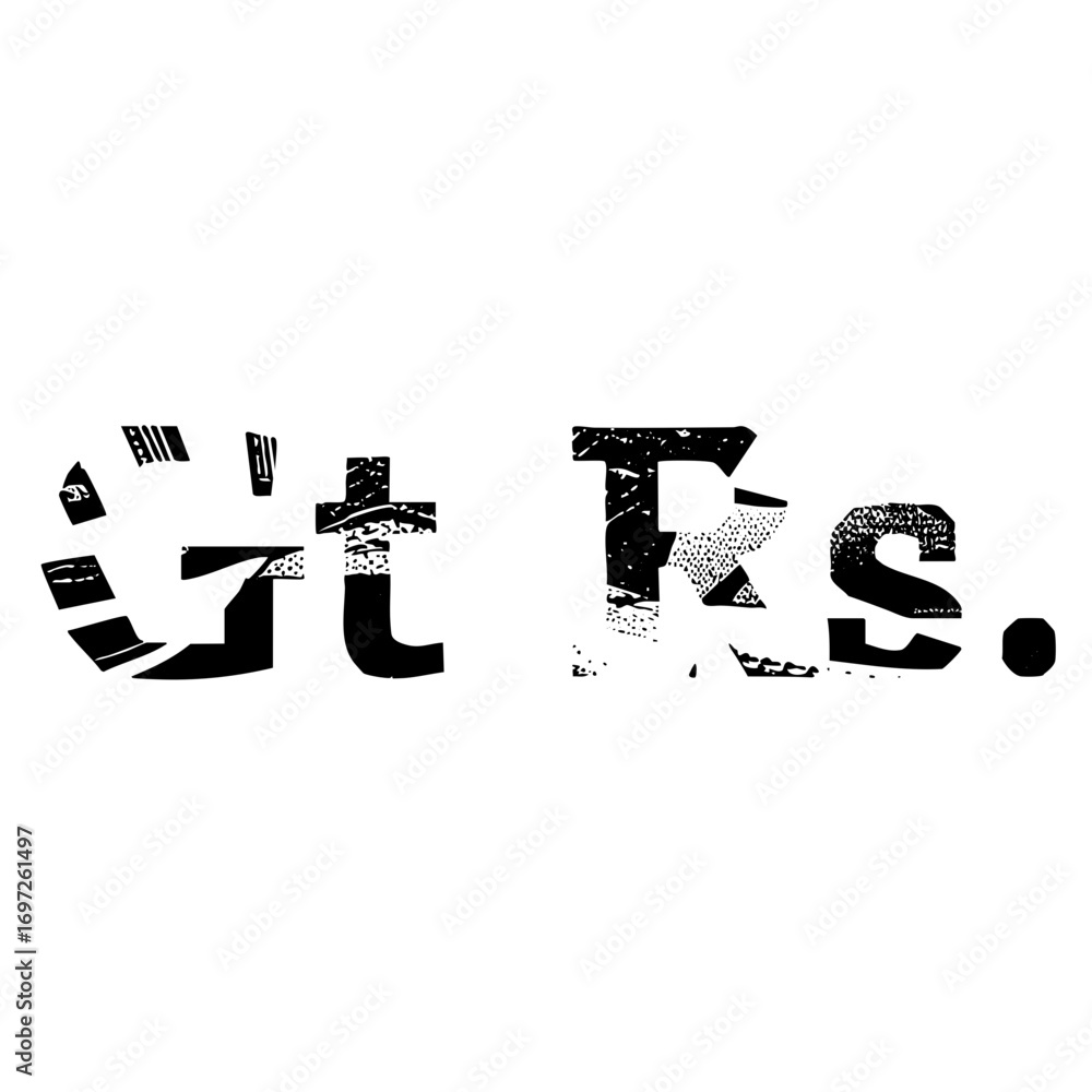 Aufkleber vector abstract typographic features distorted letters and fragmented text.