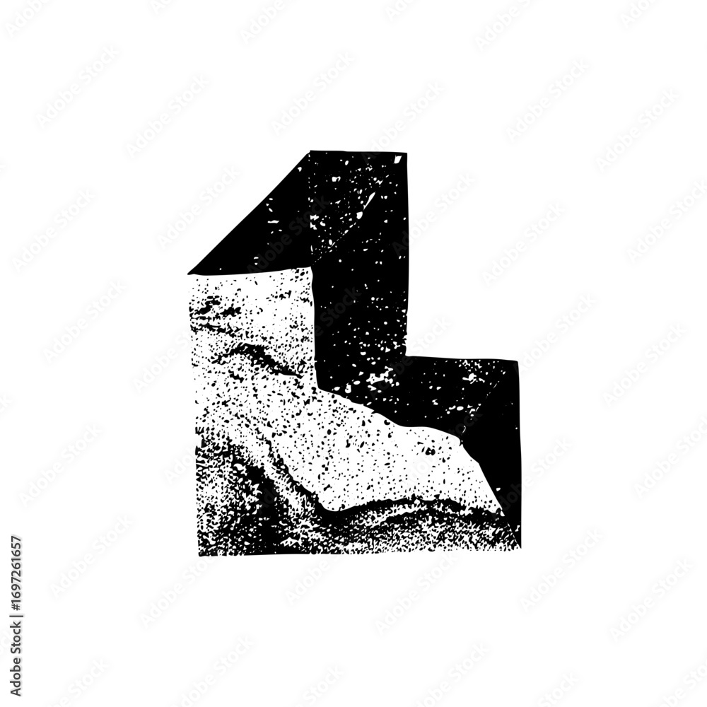 Poster vector abstract geometric shape with textured surface.