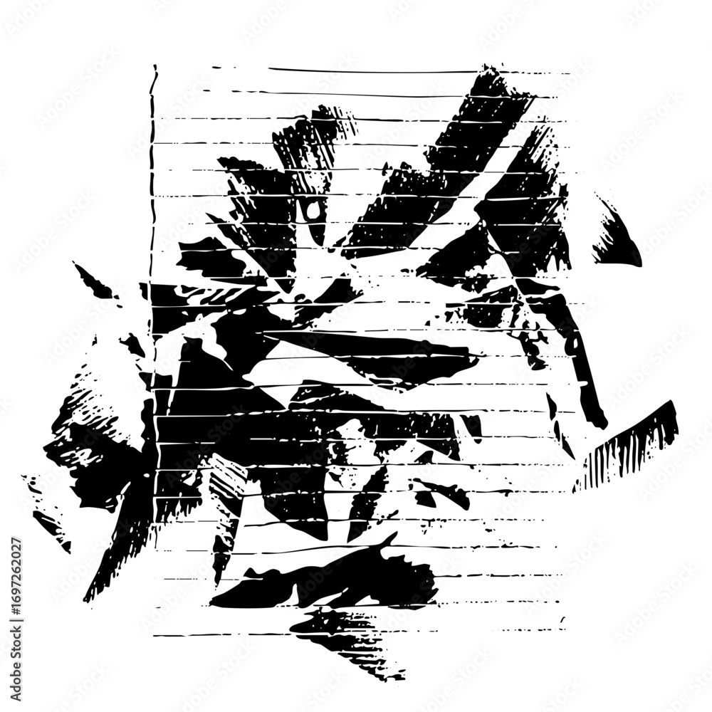 Poster vector abstract black featuring fragmented shapes and linear elements.