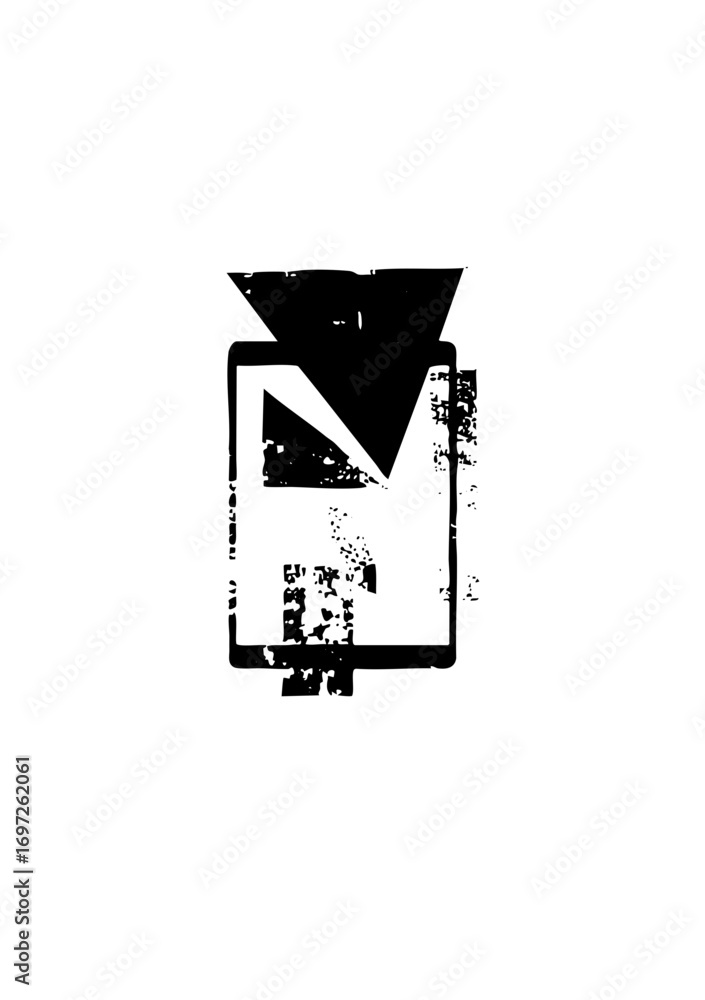 Poster vector abstract downward arrow within a square frame .