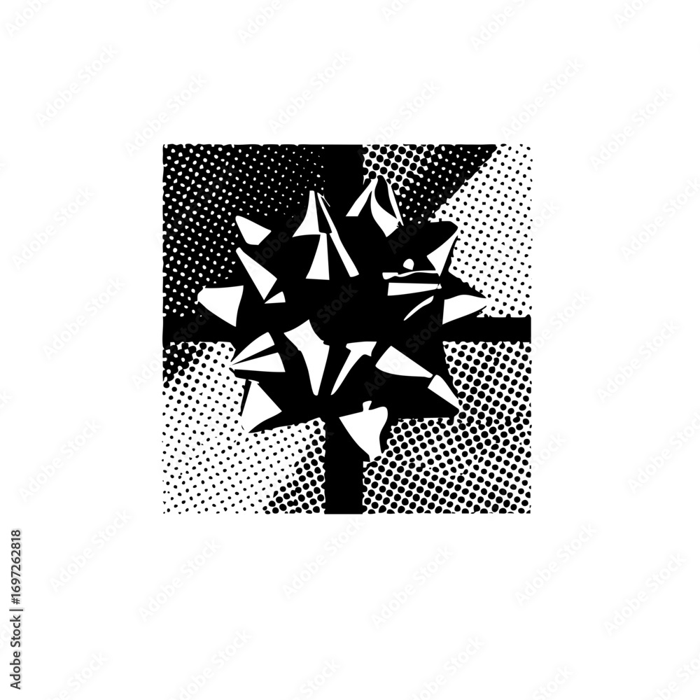 Poster vector abstract tree with dotted quadrants