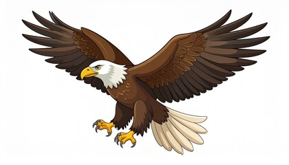 american bald eagle flying wings spread majestic predator