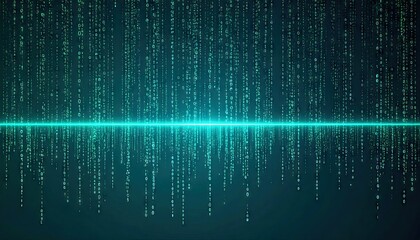Abstract Cyan Data Stream Background