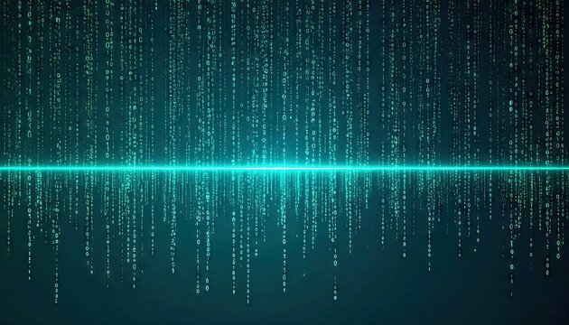 Abstract Cyan Data Stream Background