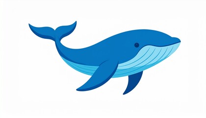 Obraz premium cartoon blue whale ocean animal marine