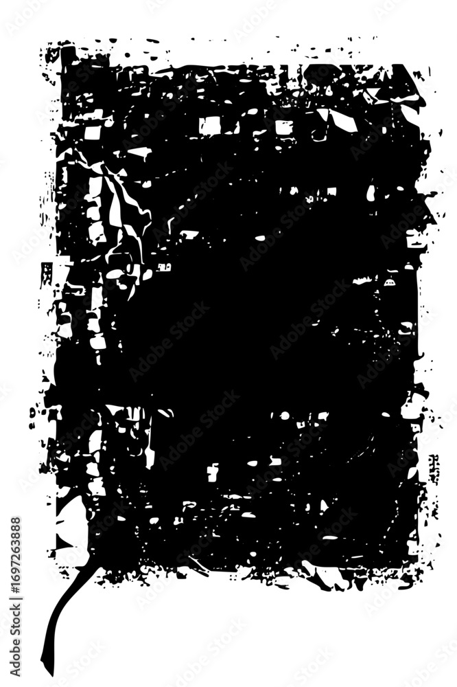 Poster vector distressed rectangular frame with torn edge detail.