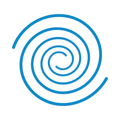 Minimalist blue spiral line abstract design on white background
