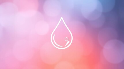 Water Drop Icon Soft Background.