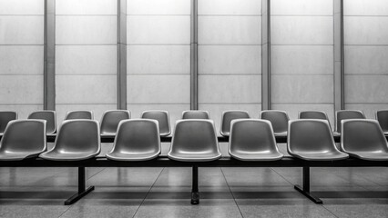 Empty Chairs in a Minimalist Waiting Room with Modern Design