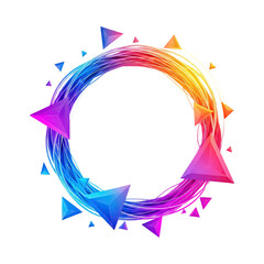 Obraz premium Colorful abstract circular frame with gradient triangles 