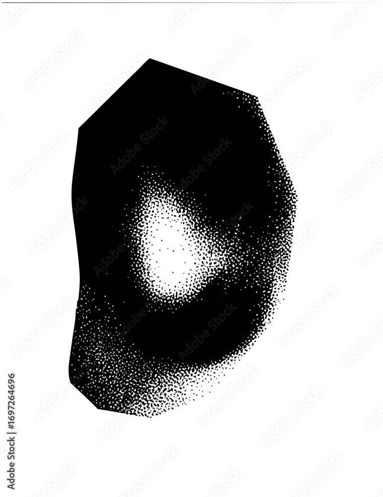 Poster vector abstract dotted shape with central void