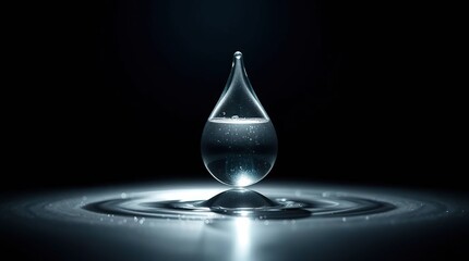 Water Drop with Abstract, Light, and Dark.