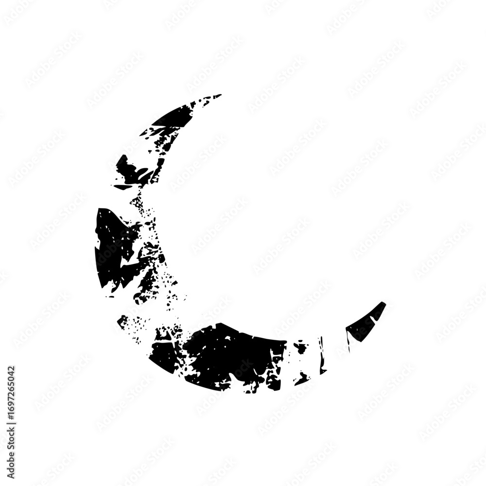 Poster vector abstract moon with a textured fragmented .