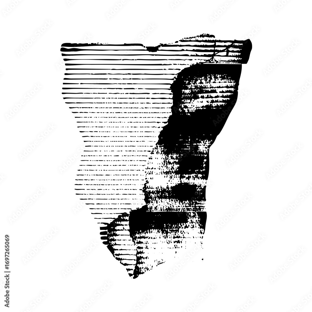 Aufkleber vector abstract fragmented face portrait with linear halftone effect.