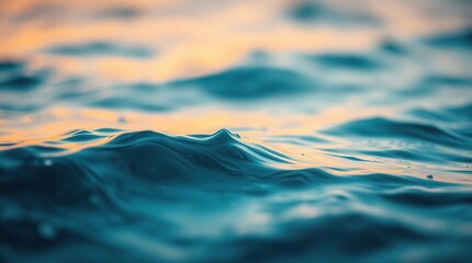 Water Waves Sunset Closeup.