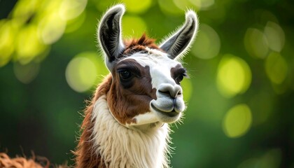 Obraz premium Close-up of a llama in a natural setting