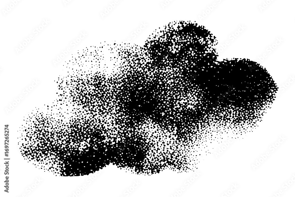 Poster vector abstract splatter with textured dots.