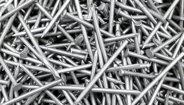 Metal nails close up