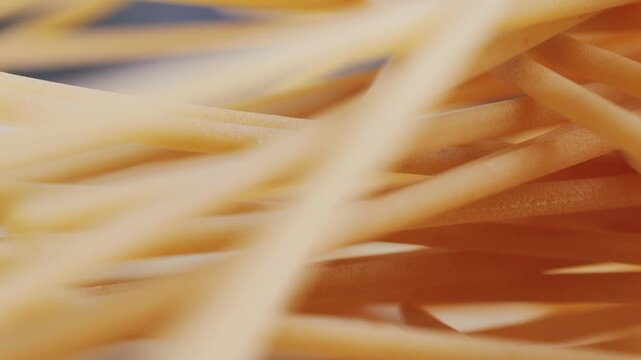Italian pasta Bucatini or perciatelli thick spaghetti like pasta with a hole running through the center 
