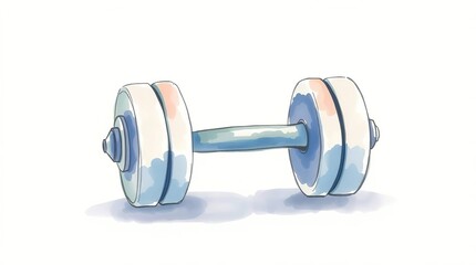 Watercolor Dumbbell Fitness Gym.