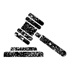 Vector Distressed gavel and sound block represents legal justice.