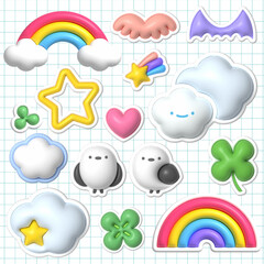 ぷにぷにのグミ文字風デコレーション素材セット