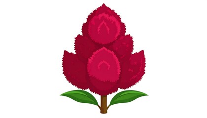 Stylized red flower/plant graphic