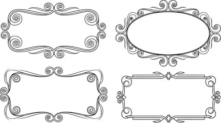 Fototapeta premium Elegant vintage ornate frames for decorative text or invitations