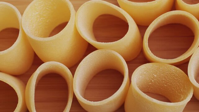 Italian pasta Paccheri, Cannelloni type of pasta in the shape of a very large tube, originating from Campania