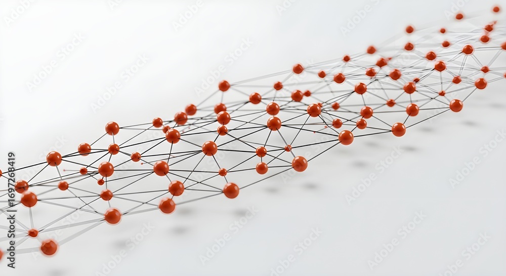Aufkleber abstract connected nodes network on white background