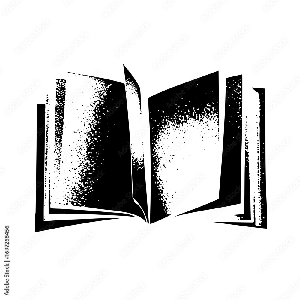 Poster vector abstract open book with distressed texture.