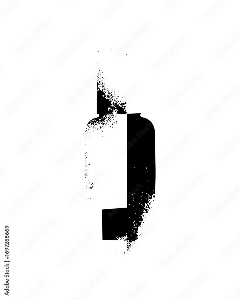 Poster vector abstract letter j with distressed texture.