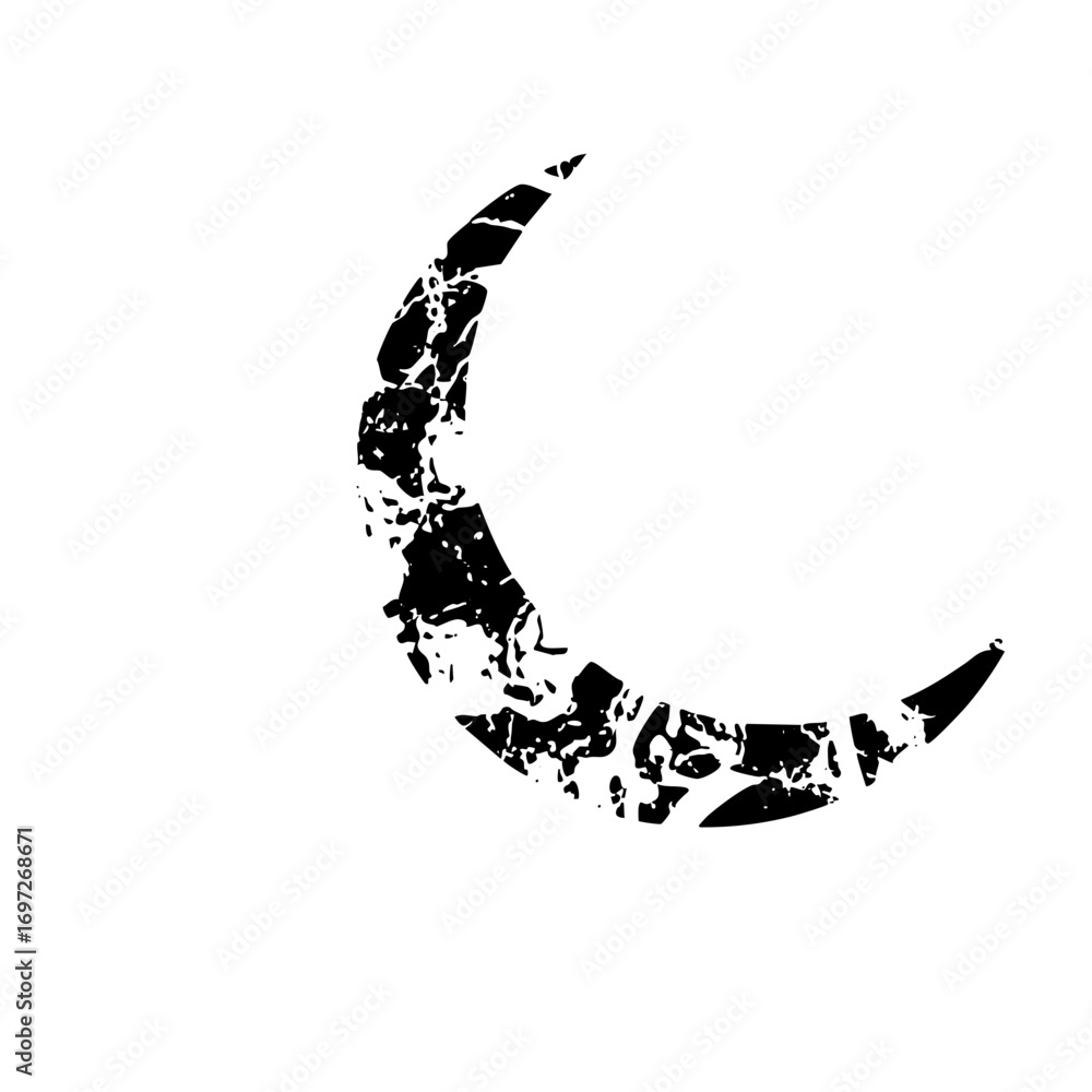 Poster vector abstract moon with a fragmented textured .