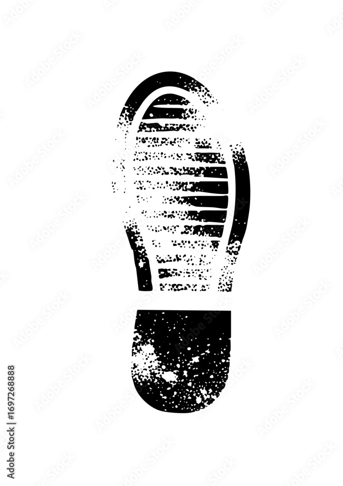 Poster vector detailed boot print showcases a textured sole .