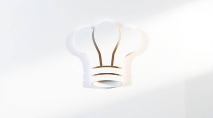 White Chef Hat Lightbulb Icon.
