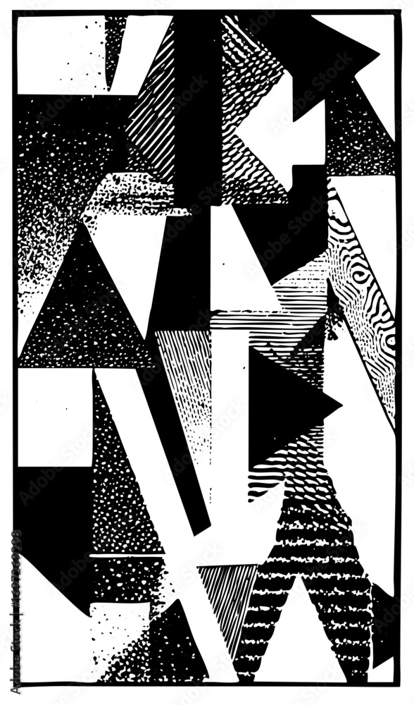 Poster vector dynamic geometric composition features abstract shapes and textured .