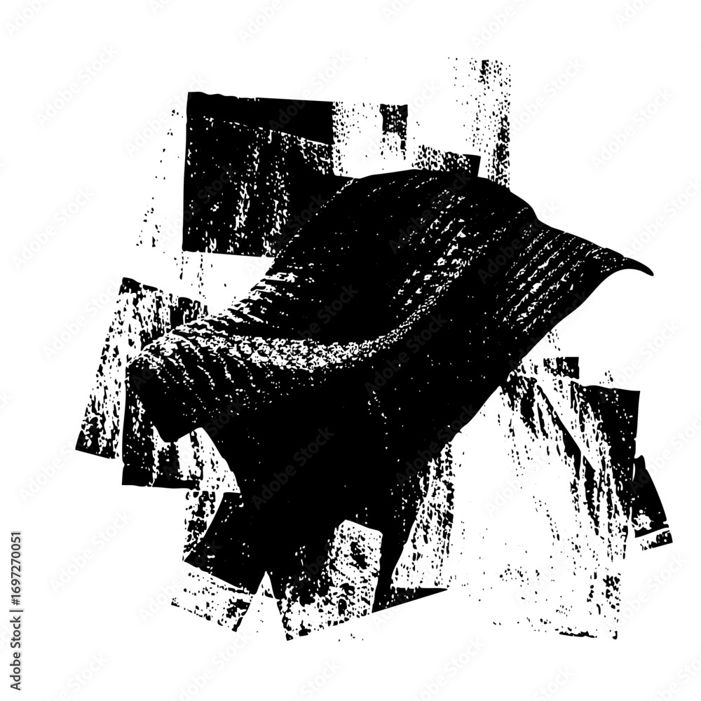 Poster vector abstract checkmark with distressed vector elements.
