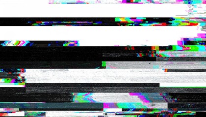 Abstract Glitch Art with RGB Displacement and Cyber Texture