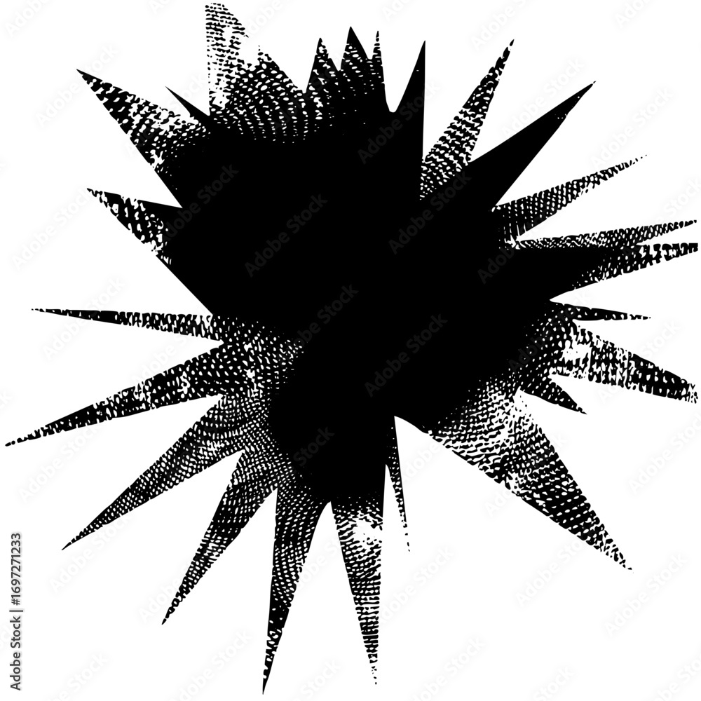 Poster vector dynamic burst of jagged radiating spikes creates an energetic explosion effect.