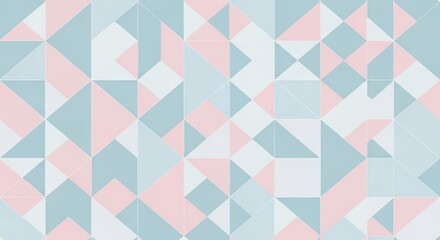 Pastel Geometric Dream: An Abstract Mosaic of Triangles in Soft
