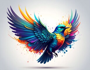 Obraz premium Colorful bird in flight, vibrant plumage