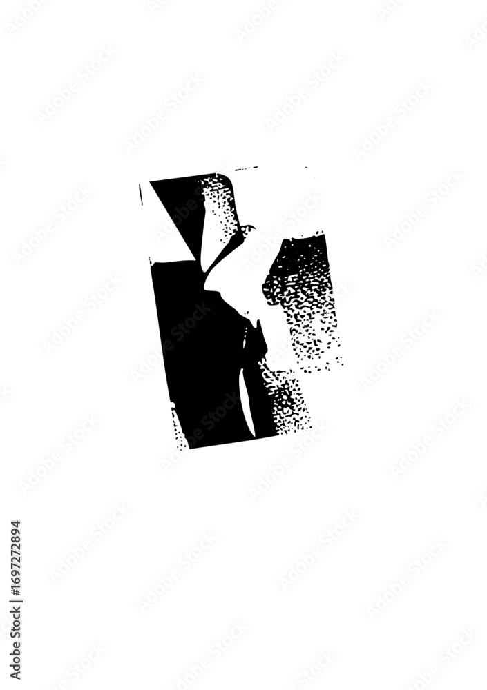 Poster vector abstract letterform featuring fragmented typography.