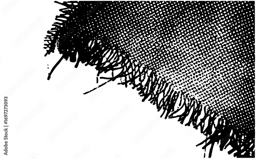 Poster vector abstract black textured shape with frayed edges.