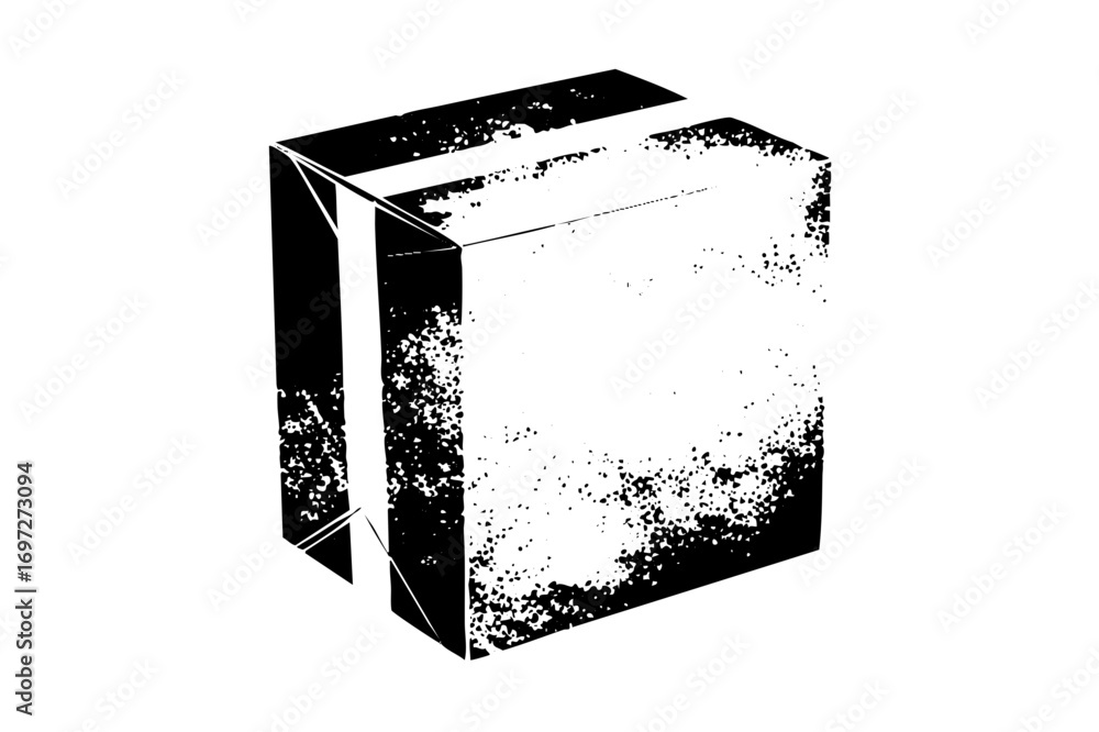 Poster vector geometric cube with textured facets .