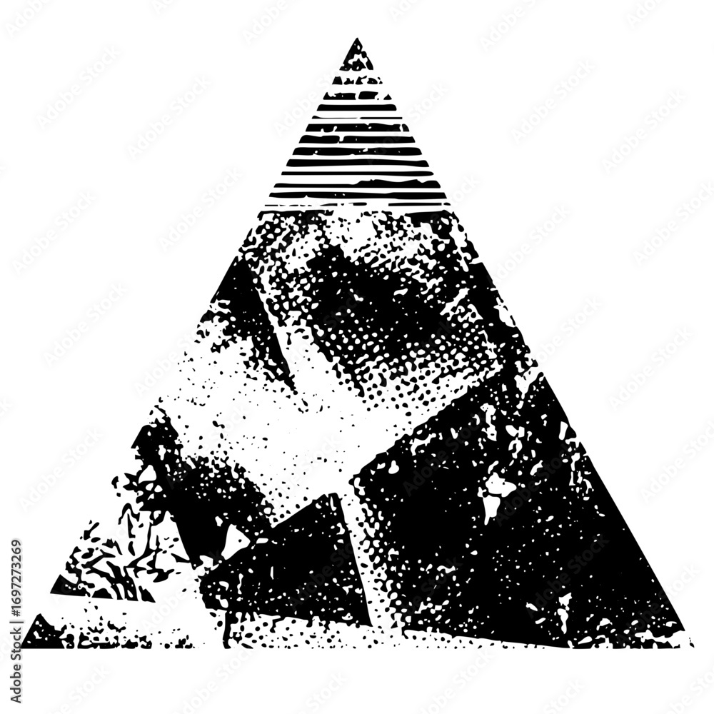 Poster vector abstract mountain with textured geometric shapes.