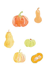 水彩手描きカボチャ