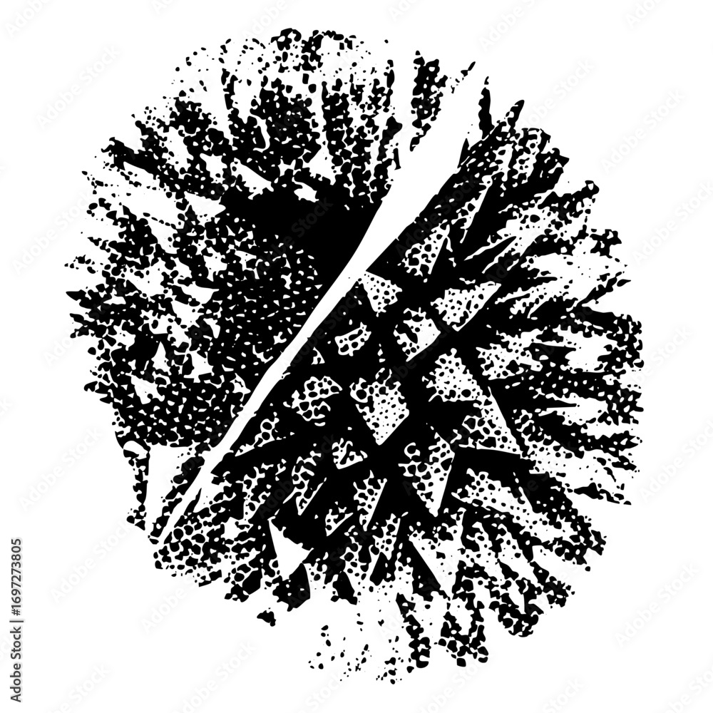 Poster vector abstract geometric featuring a textured circle and grid .
