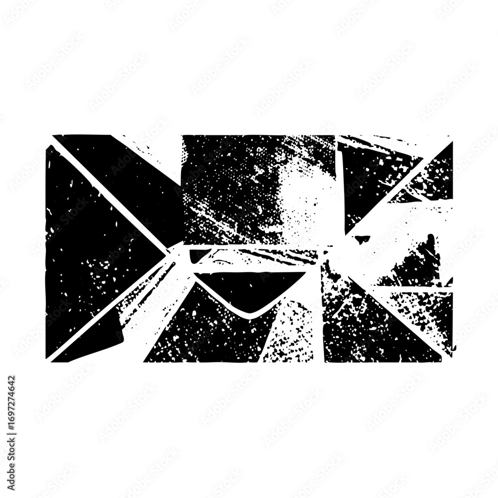 Poster vector abstract geometric featuring fragmented shapes and a central focal point.