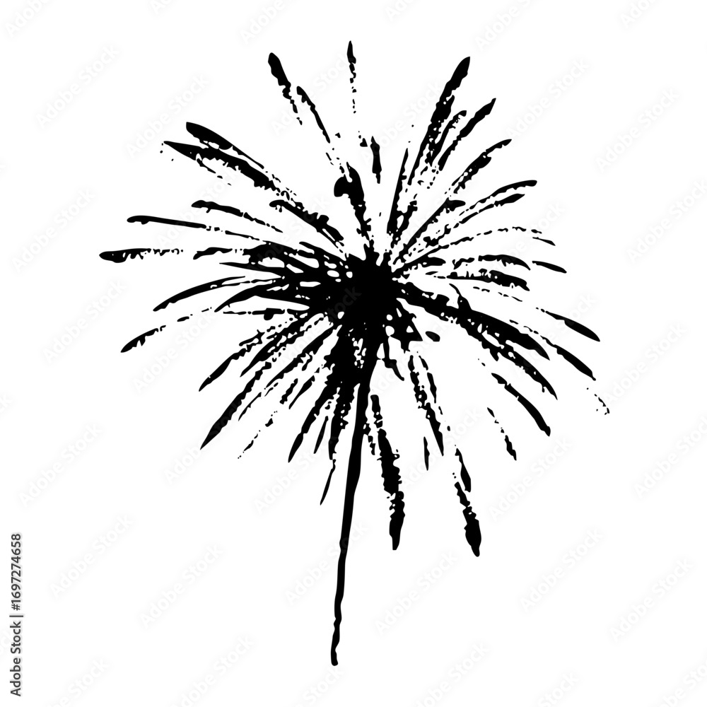 Poster vector abstract explosion with radiating lines and a central stem.